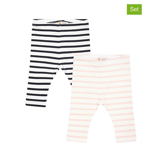 Steiff Legginsy (2 pary) w kolorze czarno-jasnoróżowo-białym ze sklepu Limango Polska w kategorii Spodnie i półśpiochy - zdjęcie 178083151