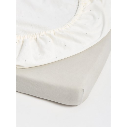Sinsay - Prześcieradło z gumką 2 pack - biały Sinsay One Size Sinsay