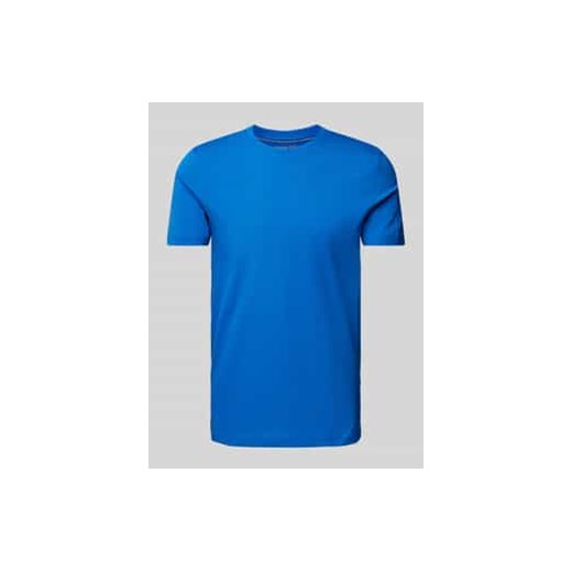 T-shirt z prążkowanym okrągłym dekoltem ze sklepu Peek&Cloppenburg  w kategorii T-shirty męskie - zdjęcie 178087823