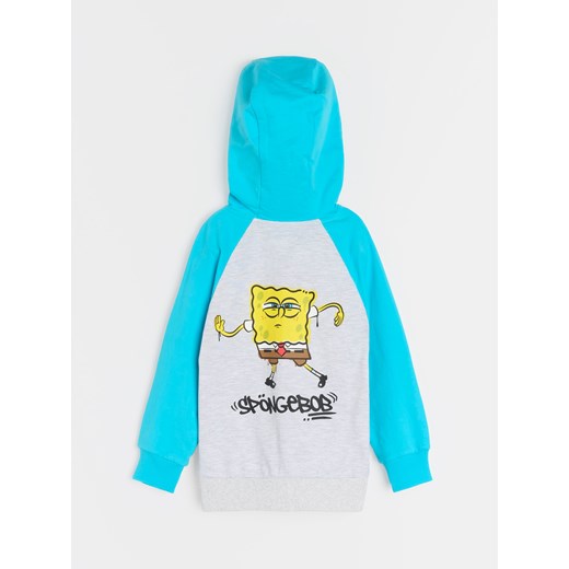 Sinsay - Rozpinana bluza z kapturem SpongeBob - szary Sinsay 104 Sinsay