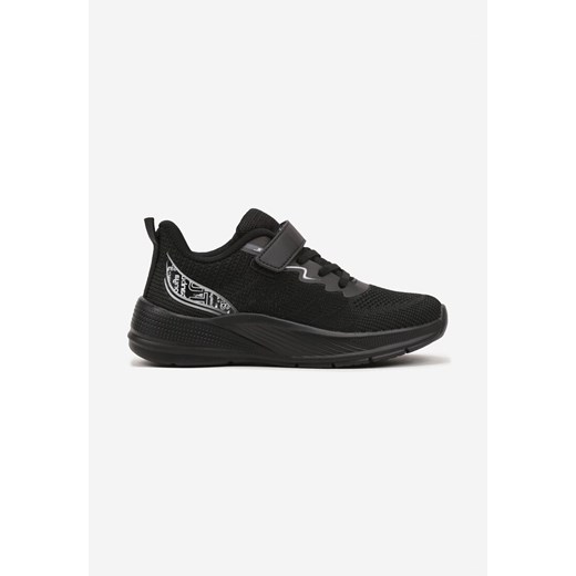 Czarne Buty Sportowe Sneakersy z Geometrycznym Wzorem Hirvesin ze sklepu born2be.pl w kategorii Buty sportowe dziecięce - zdjęcie 178091343