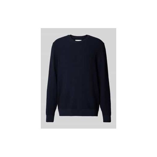 Sweter z dzianiny z prążkowanymi wykończeniami model ‘GRAANMO’ ze sklepu Peek&Cloppenburg  w kategorii Swetry męskie - zdjęcie 178095782