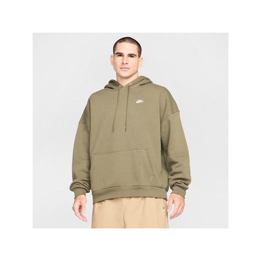 Męska dzianinowa bluza z kapturem o kroju oversize Nike Sportswear Club - Zieleń ze sklepu Nike poland w kategorii Bluzy męskie - zdjęcie 178096183