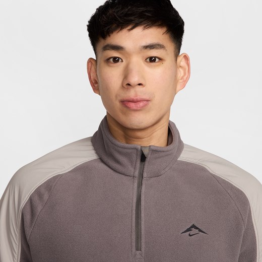 Męska dzianinowa bluza do biegania z zamkiem 1/4 Nike Trail Polartec® - Szary Nike M Nike poland
