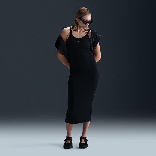 Damska przylegająca sukienka bez rękawów w drobny prążek o skróconym kroju Nike Nike L (EU 44-46) Nike poland