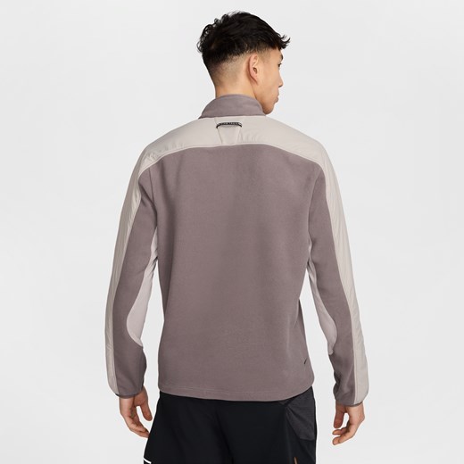 Męska dzianinowa bluza do biegania z zamkiem 1/4 Nike Trail Polartec® - Szary Nike XL Nike poland