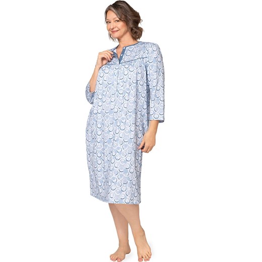 Bawełniana koszula nocna Bogna II 204 26, Kolor niebieski-wzór, Rozmiar 2XL, Martel XL okazyjna cena Intymna