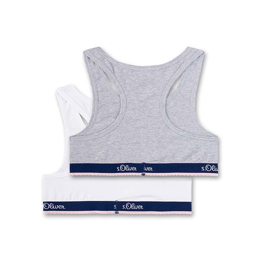 s.Oliver Topy (2 szt.) w kolorze białym i szarym 152 wyprzedaż Limango Polska