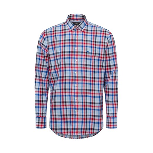 Fynch-Hatton Męska koszula casual Mężczyźni Regular Fit Bawełna niebieski w kratkę ze sklepu vangraaf w kategorii Koszule męskie - zdjęcie 178099474