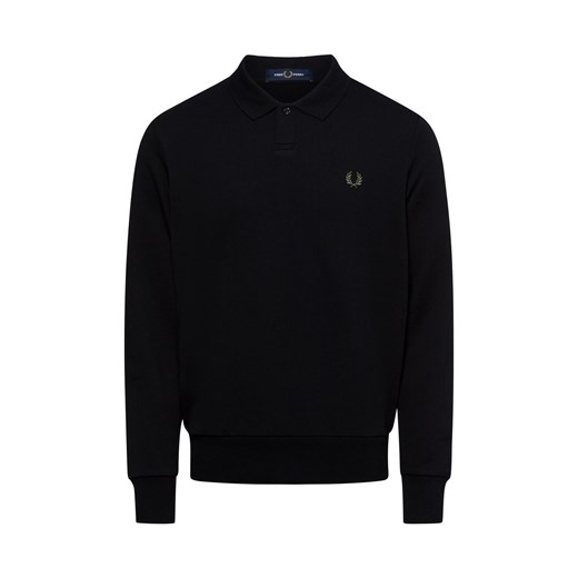 Fred Perry Bluza męska Mężczyźni Bawełna czarny jednolity ze sklepu vangraaf w kategorii Bluzy męskie - zdjęcie 178099502