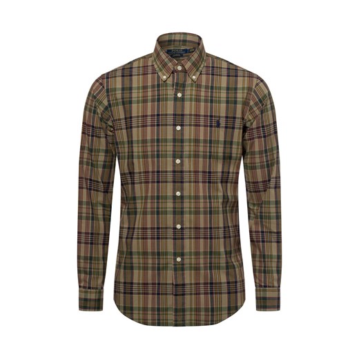 Polo Ralph Lauren Męska koszula casual Mężczyźni Regular Fit oliwkowy w kratkę ze sklepu vangraaf w kategorii Koszule męskie - zdjęcie 178099520