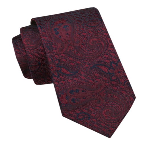 Elegancki Krawat Męski - Alties - Ciemna Czerwień, Wzór Orientalny KRALTS1116 ze sklepu JegoSzafa.pl w kategorii Krawaty - zdjęcie 178099602