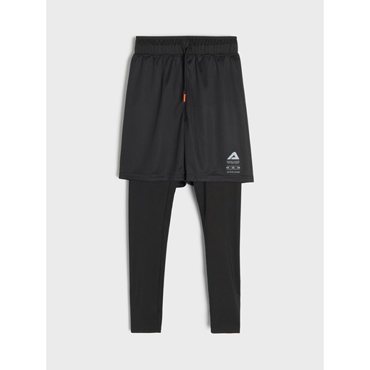 Sinsay - Legginsy sportowe z krótkimi spodenkami ACTIVE - czarny Sinsay 140 Sinsay