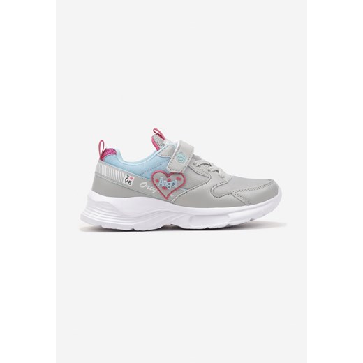 Szaro-Niebieskie Buty Sportowe Sneakersy z Napisem i Gwiazdkami Ilanisse ze sklepu born2be.pl w kategorii Buty sportowe dziecięce - zdjęcie 178101443