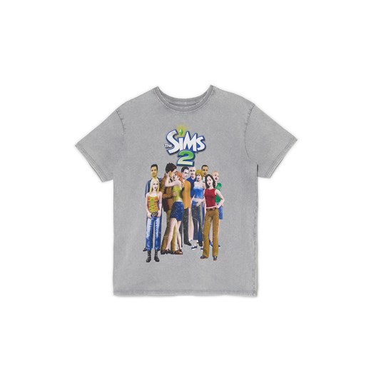 Cropp - Jasnoszara koszulka z postaciami The Sims - jasny szary ze sklepu Cropp w kategorii Bluzki damskie - zdjęcie 178102633