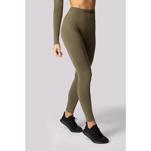 Spaio Legginsy termiczne &quot;Alpha&quot; w kolorze khaki ze sklepu Limango Polska w kategorii Spodnie damskie - zdjęcie 178106603