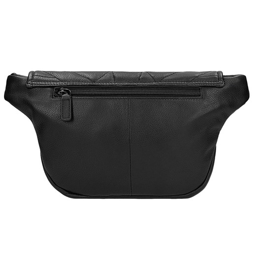 Wojas Czarna Skórzana Torebka Nerka Z Pikowanym Geometrycznym Wzorem Wojas  Wojas