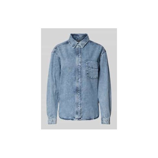 Bluzka jeansowa o kroju regular fit z kieszenią na piersi ze sklepu Peek&Cloppenburg  w kategorii Koszule damskie - zdjęcie 178107880