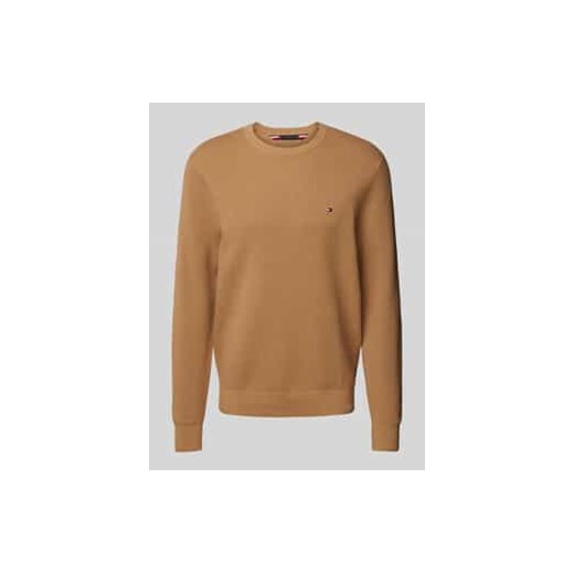 Sweter z dzianiny z wyhaftowanym logo ze sklepu Peek&Cloppenburg  w kategorii Swetry męskie - zdjęcie 178107892
