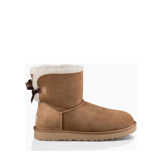 UGG Skórzane botki &quot;Mini Bailey Bow II&quot; w kolorze karmelowym 41 okazyjna cena Limango Polska