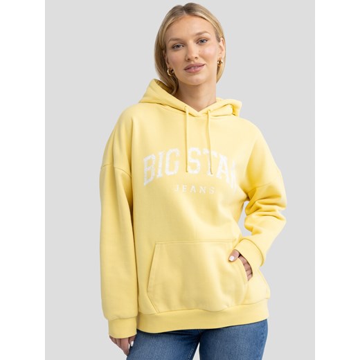 Bluza damska z kapturem z logo BIG STAR żółta Rubialsana 201 ze sklepu Big Star w kategorii Bluzy damskie - zdjęcie 178114522