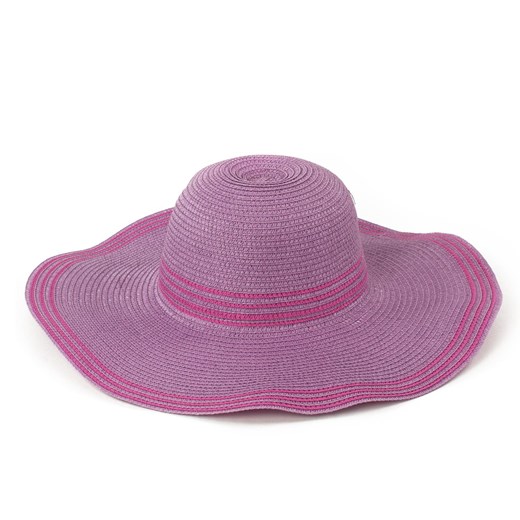 Kapelusz na lato w paseczki szaleo fioletowy kapelusz
