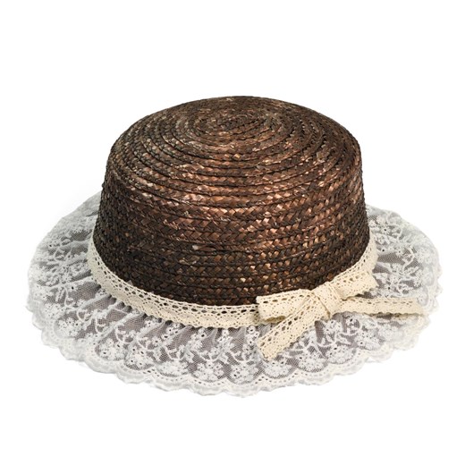 Słomkowy kapelusz a'la Panna Marple szaleo brazowy kapelusz