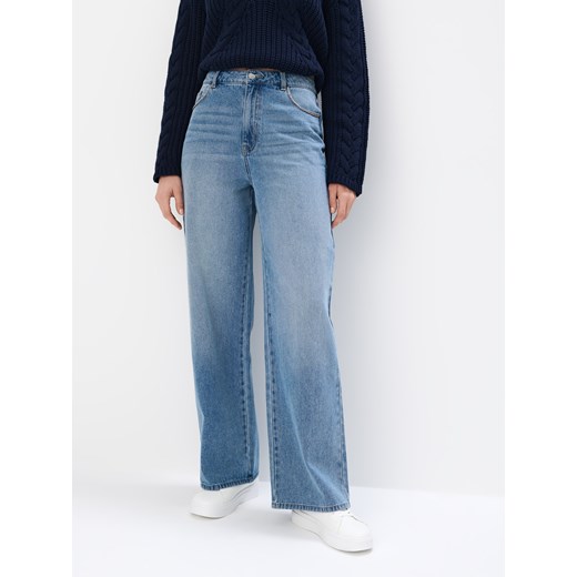 Mohito - Jeansy wide leg - niebieski Mohito 40 Mohito