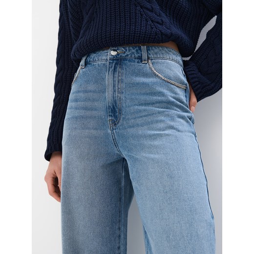 Mohito - Jeansy wide leg - niebieski Mohito 38 Mohito
