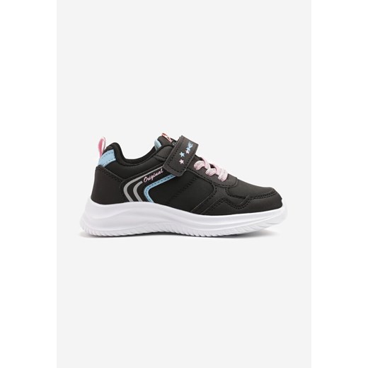 Czarne Buty Sportowe Sneakersy Ozdobione Paskami i Napisem Araleina ze sklepu born2be.pl w kategorii Buty sportowe dziecięce - zdjęcie 178119274