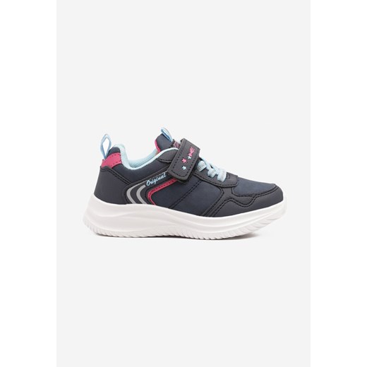 Granatowe Buty Sportowe Sneakersy z Napisami i Gwiazdkami Ilavine ze sklepu born2be.pl w kategorii Buty sportowe dziecięce - zdjęcie 178119283