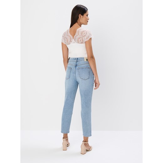 Mohito - Jeansy mom slim PETITE - niebieski Mohito 34 Mohito