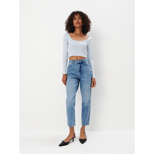 Mohito - Jeansy mom fit - niebieski Mohito 40 wyprzedaż Mohito
