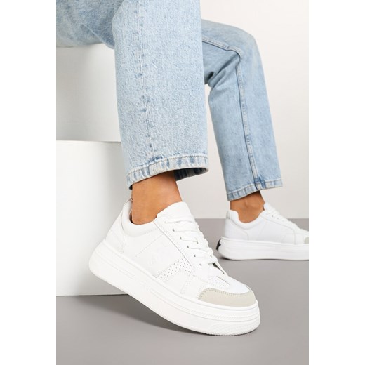 Białe Sneakersy Vices na Platformie z Gwiazdką Fenarra ze sklepu renee.pl w kategorii Buty sportowe damskie - zdjęcie 178120831