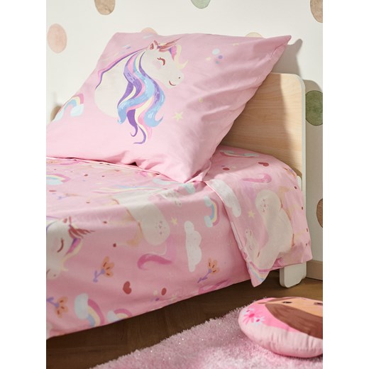 Sinsay - Komplet pościeli bawełnianej w jednorożce - różowy Sinsay One Size Sinsay