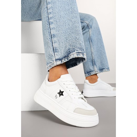 Biało-Czarne Sneakersy Vices na Platformie z Gwiazdką Fenarra ze sklepu renee.pl w kategorii Buty sportowe damskie - zdjęcie 178122430