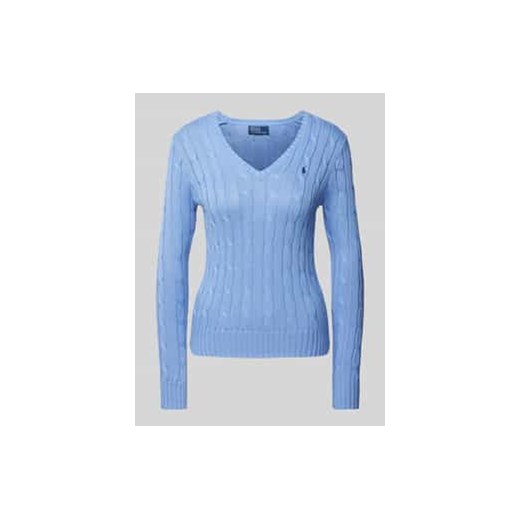 Sweter z dzianiny z wyhaftowanym logo model ‘KIMBERLY’ ze sklepu Peek&Cloppenburg  w kategorii Swetry damskie - zdjęcie 178122502