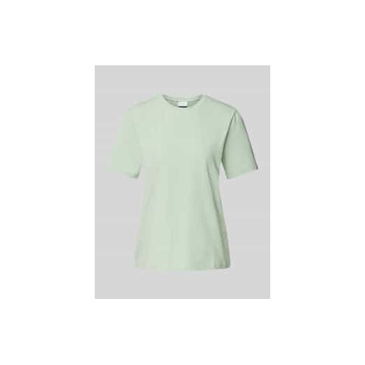T-shirt z prążkowanym,okrągłym dekoltem model ‘NORA’ ze sklepu Peek&Cloppenburg  w kategorii Bluzki damskie - zdjęcie 178122592