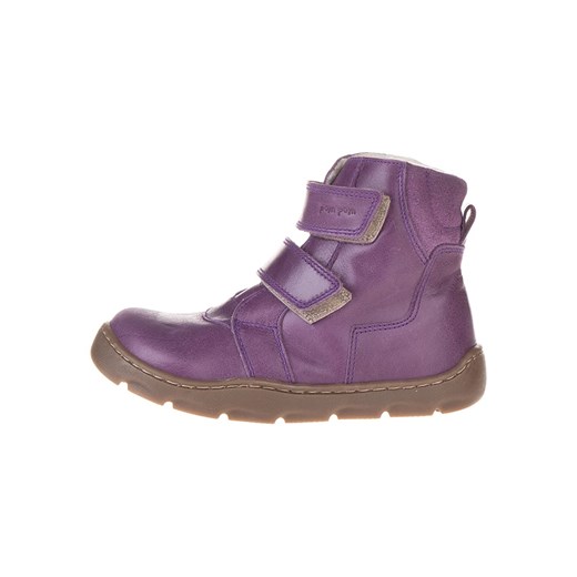 POM POM Skórzane buty w kolorze fioletowym do chodzenia na boso ze sklepu Limango Polska w kategorii Buty zimowe dziecięce - zdjęcie 178125904