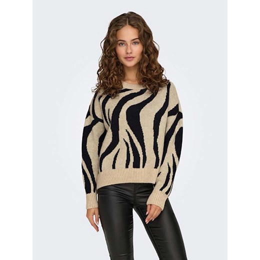 ONLY Sweter w kolorze czarno-beżowym ze sklepu Limango Polska w kategorii Swetry damskie - zdjęcie 178126143