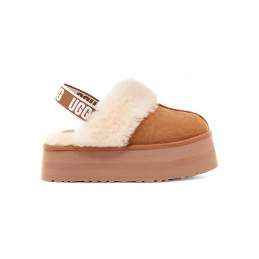 UGG Skórzane kapcie &quot;Funkette&quot; w kolorze jasnobrązowym ze sklepu Limango Polska w kategorii Kapcie damskie - zdjęcie 178126452