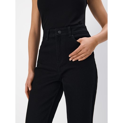 Mohito - Jeansy mom slim PETITE - czarny Mohito 38 Mohito