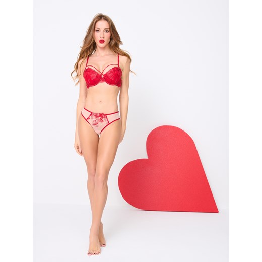 Sinsay - Biustonosz push-up - czerwony Sinsay 85C Sinsay