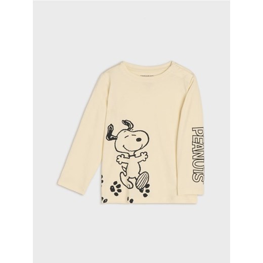 Sinsay - Koszulka z długimi rękawami Snoopy - kremowy ze sklepu Sinsay w kategorii Kaftaniki i bluzki - zdjęcie 178133941