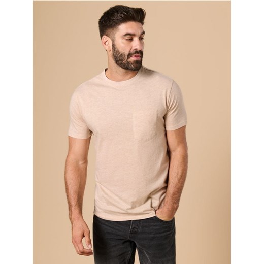 Sinsay - Koszulka basic - beżowy ze sklepu Sinsay w kategorii T-shirty męskie - zdjęcie 178134670