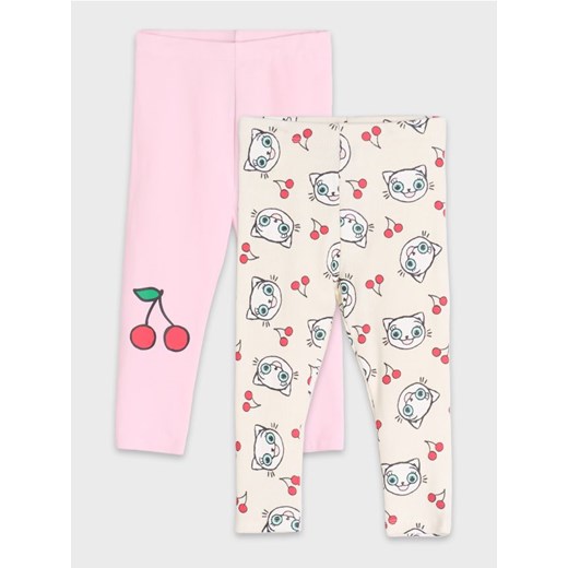 Sinsay - Legginsy 2 pack Kicia Kocia - różowy ze sklepu Sinsay w kategorii Odzież dla niemowląt - zdjęcie 178135101