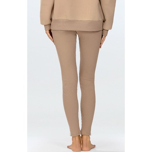 Legginsy prążkowane damskie cappuccino Oseye, Kolor cappuccino, Rozmiar XS, DKaren ze sklepu Intymna w kategorii Spodnie damskie - zdjęcie 178138943