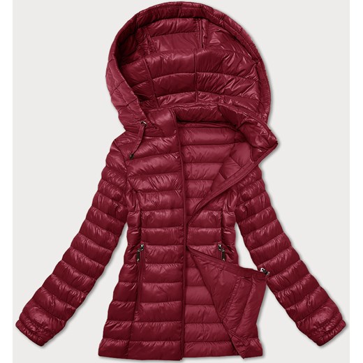 Pikowana kurtka damska z kapturem J Style bordo (16M9102-06) ze sklepu goodlookin.pl w kategorii Kurtki damskie - zdjęcie 178139194