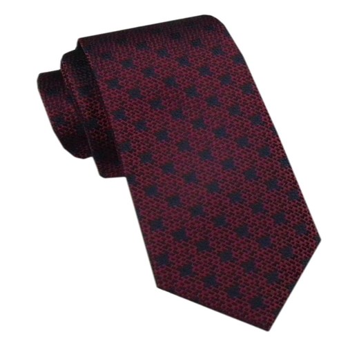 Elegancki Męski Krawat - Alties - Bordowy z Regularnym Wzorem KRALTS1160 ze sklepu JegoSzafa.pl w kategorii Krawaty - zdjęcie 178139223