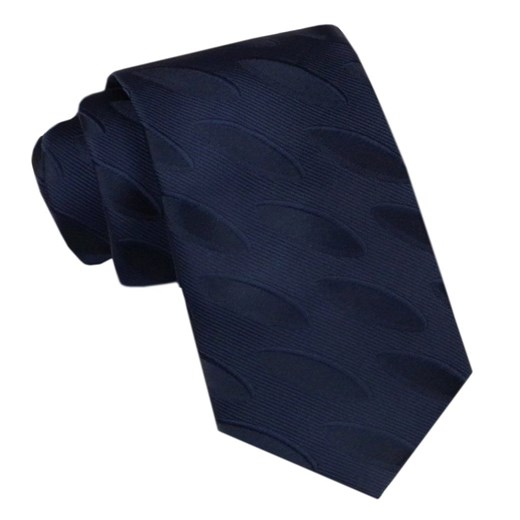 Elegancki Męski Krawat - Alties - Granatowy z Przetłoczeniami na Materiale KRALTS1170 ze sklepu JegoSzafa.pl w kategorii Krawaty - zdjęcie 178139251